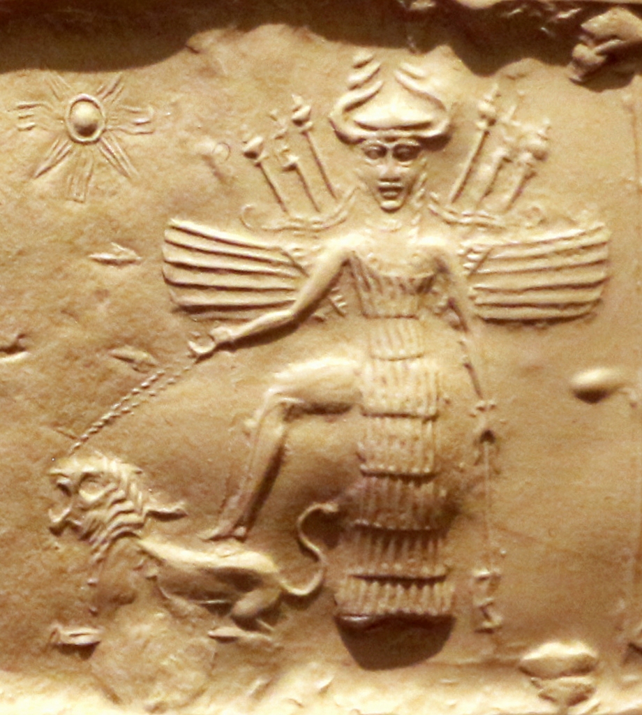This image has an empty alt attribute; its file name is ishtar_on_an_akkadian_seal-1.jpg